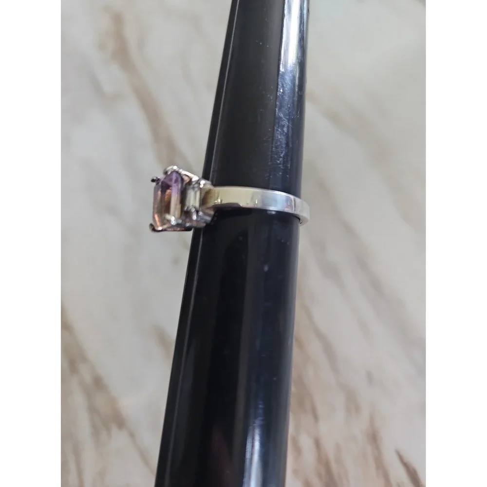 Vintage AVON 925 Sterling Silver Ametrine Band Ring SIZE 10